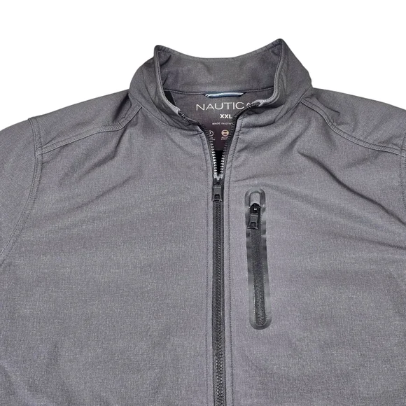 Nautica Softshell Bonded Fleece Gray Jacket Weather/Wind Resistant, Men's XXL - Picture 4 of 10
